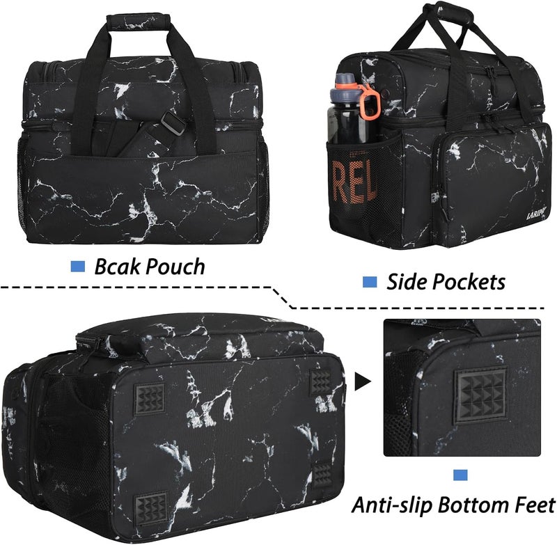 LARIPOP 2 Ball Bowling Bag, Double Bowling Ball Bag with Dual Padded Holder & Shoe Compartment- Fits Shoes Up to Mens Size 16 - Image 4